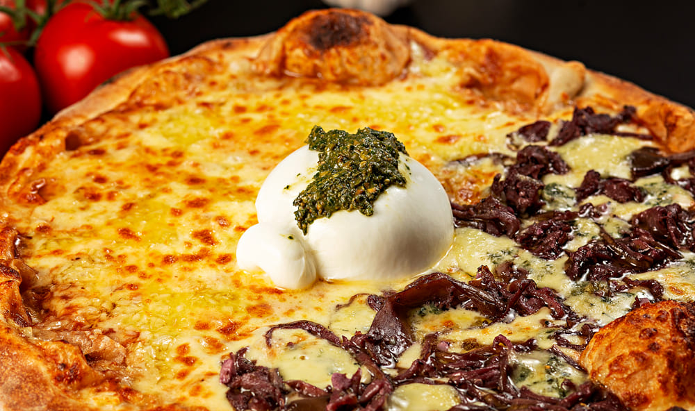 Fotografia gastronômica de pizza artesanal